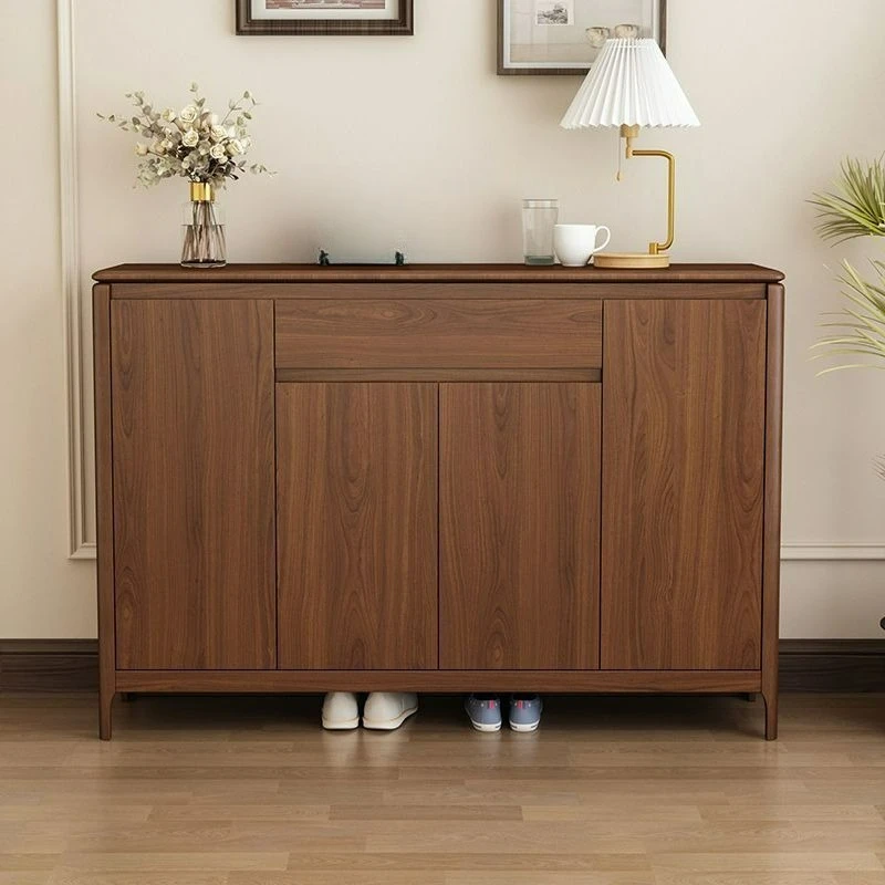 

Solid wood shoe cabinet, large-capacity walnut door cabinet at the door of the home, integrated home locker