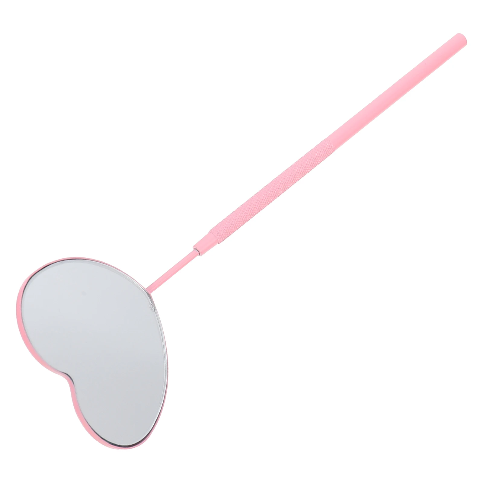 

Eyelash Check Mirror Salon Pink Stainless Steel Removable Non Slip Heart Lash Extension Practical Storage Makeup Tool