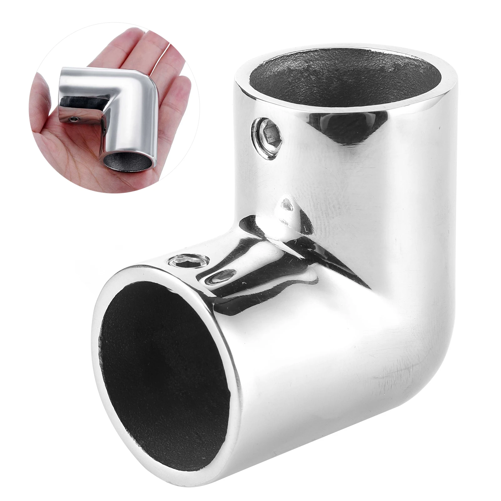 90° Elbow Boat Pipe Connector Stainless Steel Tube Joint Mirror Polished Hand Rail Fitting For Yacht
