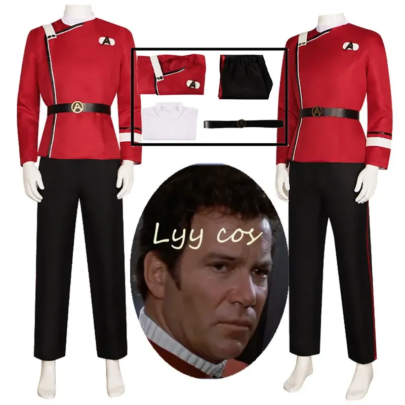 

Anime Worlds Treks Cosplay Strange Costume Captain Pike Red Jackets Top Pants Undershirts Starfleet Uniforms Halloween Set