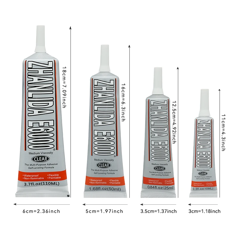 Imagem -05 - Zhanlida E6000 Cola Transparente Super Multiuso Adesivo Fórmula Autonivelante para Joias Diamante Strass Tela