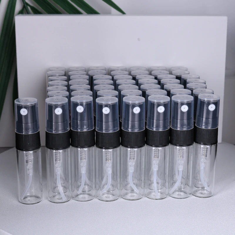3 ml Verkoop 50/pcs Hoge Kwaliteit Transparant Glazen Parfumflesje Mini Spray Fles Draagbare Reizen Keulen Vocht Fles - afbeelding 1