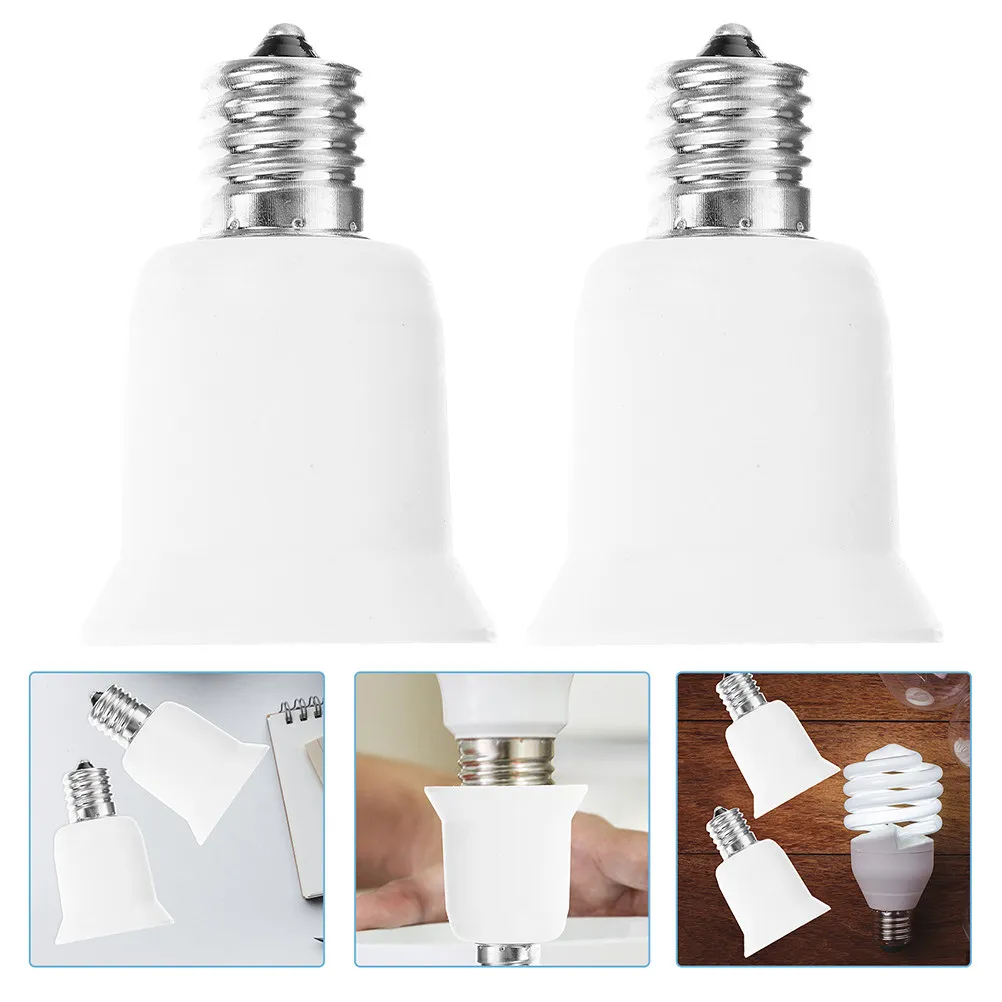 4Pcs E17 to E26 E27 Lamp Socket Adapter Converter High Temp Resistant Pbt Material for Table Ceiling Lamps Light Bulb Converter
