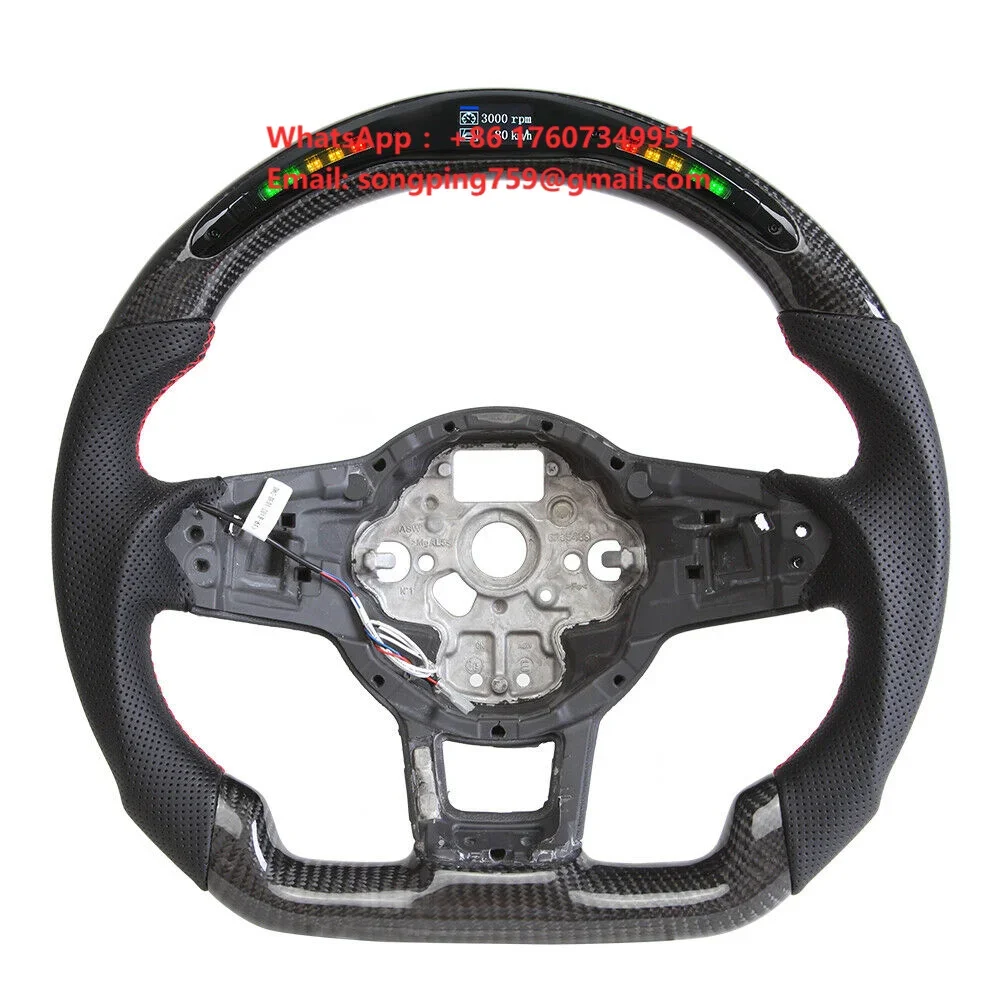 Custom Steering Wheel for VW MK7 MK6 GOLF 7 GOLF 6 R LED Carbon Fiber Steering Wheel