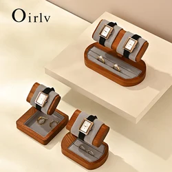 Oirlv Watch Display Stand Wooden Watch Storage Organizer Stand Ring Jewelry Holder Display for Wrist Watch Jewelry Display Rack