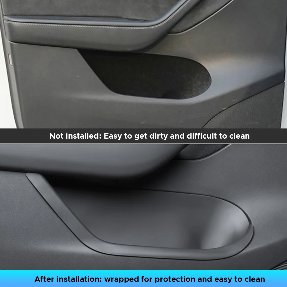 Tesy Car Door Storage Box For Tesla Model Y 2021-2024 TPE Gate Slot Anti Dirty Storage Organizer Tidying Car Accessories