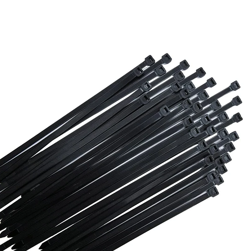 Cable Ties Black Pack of 300 Mm X 7.6 Mm UV Resistant Ultra with 75 Kg Tensile Strength Heat Resistant Durable