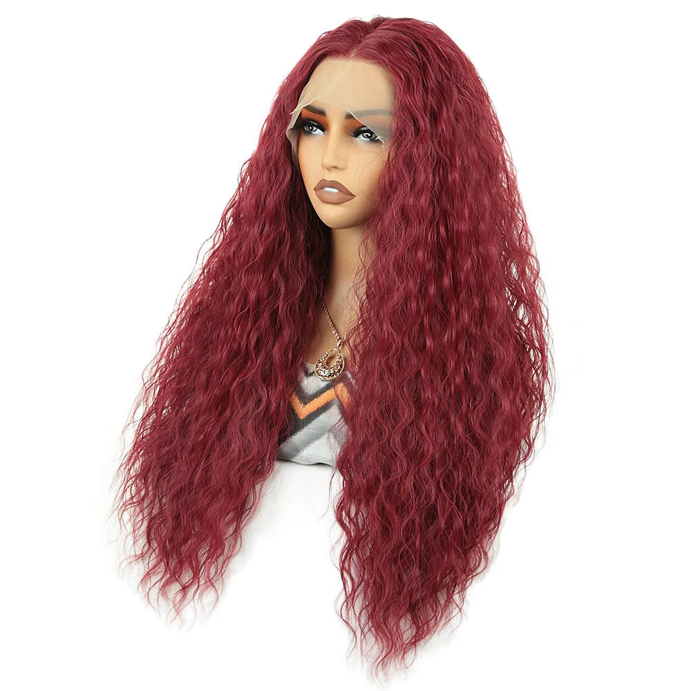 Long Curly Wig 13*4 Synthetic Lace Front Wigs For Women Orange Blonde Glueless Female Heat Resistant Daily Use Party Wig