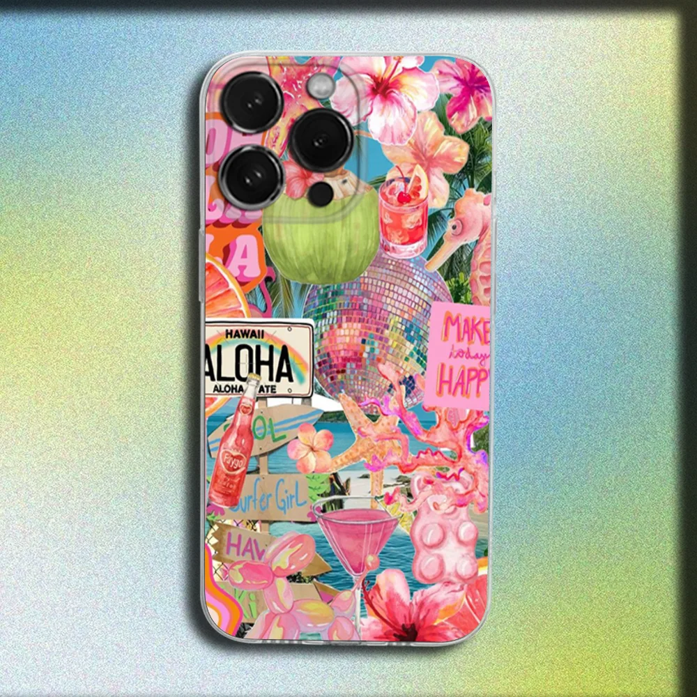حافظة هاتف Ocean Wine Glass Lemon Ltaly Fuit لهاتف iPhone 16,15,14,13,12,11 Plus، Pro، Max، XR، XS، Plus، SE، غطاء ناعم شفاف صغير
