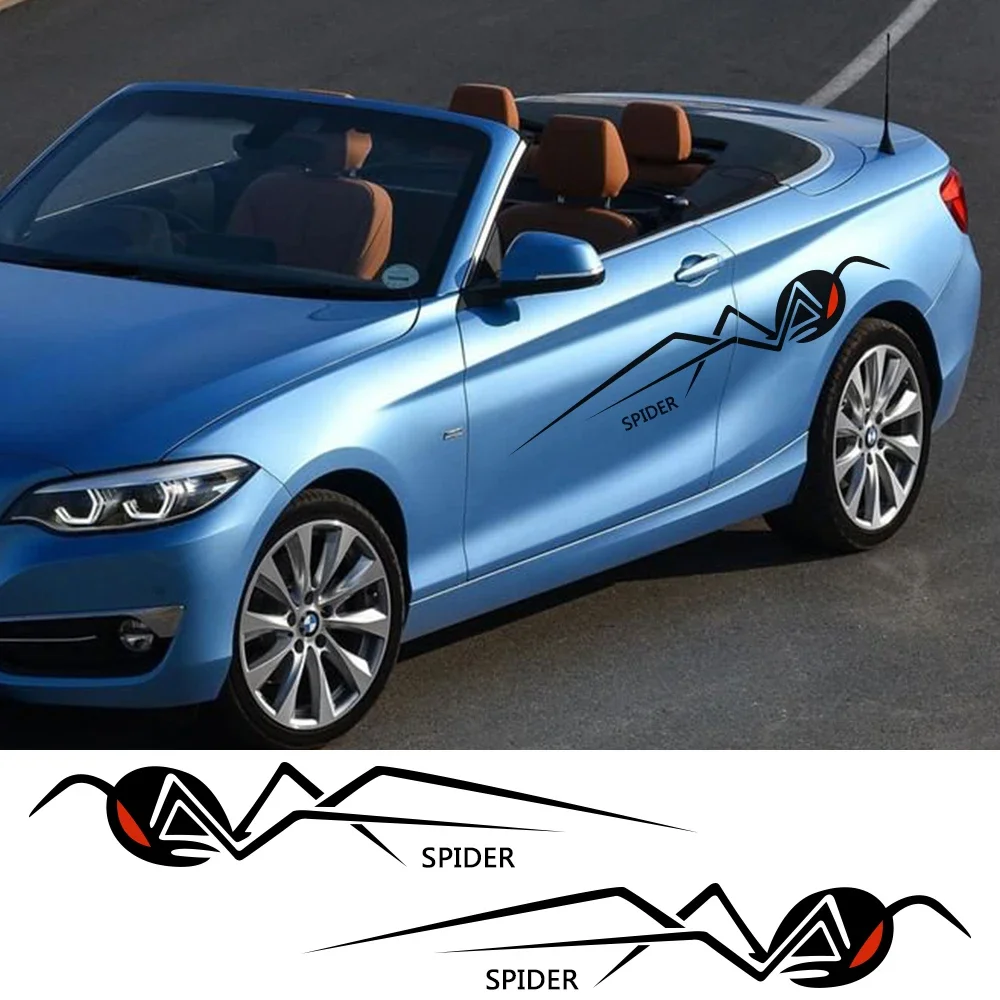 2Pcs Car Stickers Graphics Spider Decoration Auto Vinyl Film Decor Decals For Audi Ford Bwm Dacia Renault Kia Mini Hyundai Fiat
