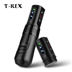 T-Rex Cordless Tattoo Pen Machine Gun with 2 Replaceable Batteries, Rotating Coreless Tattoo Motor, Digital Voltage Display