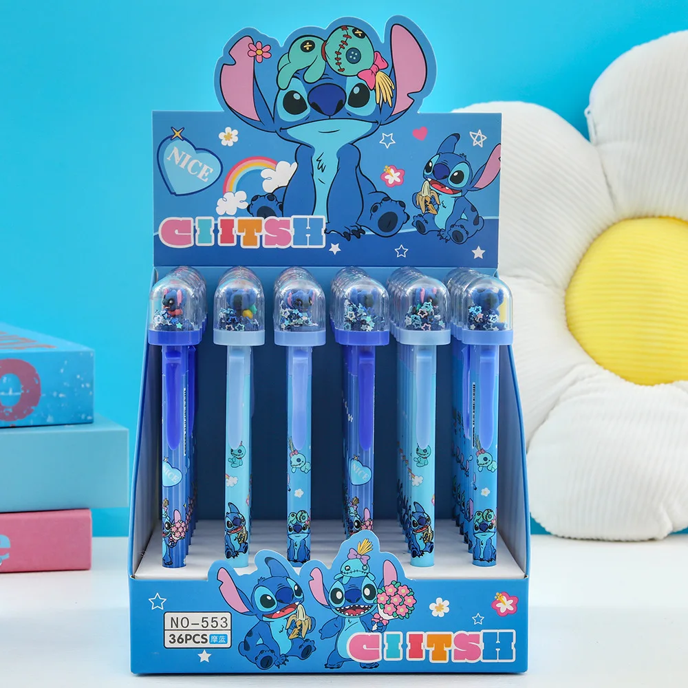 

Disney Cartoon Stitch Erasable Gel Pens Kawaii Anime 0.5mm Blue Ink Writing Cute School Student Learning Supplies 36PCS Kid Gift
