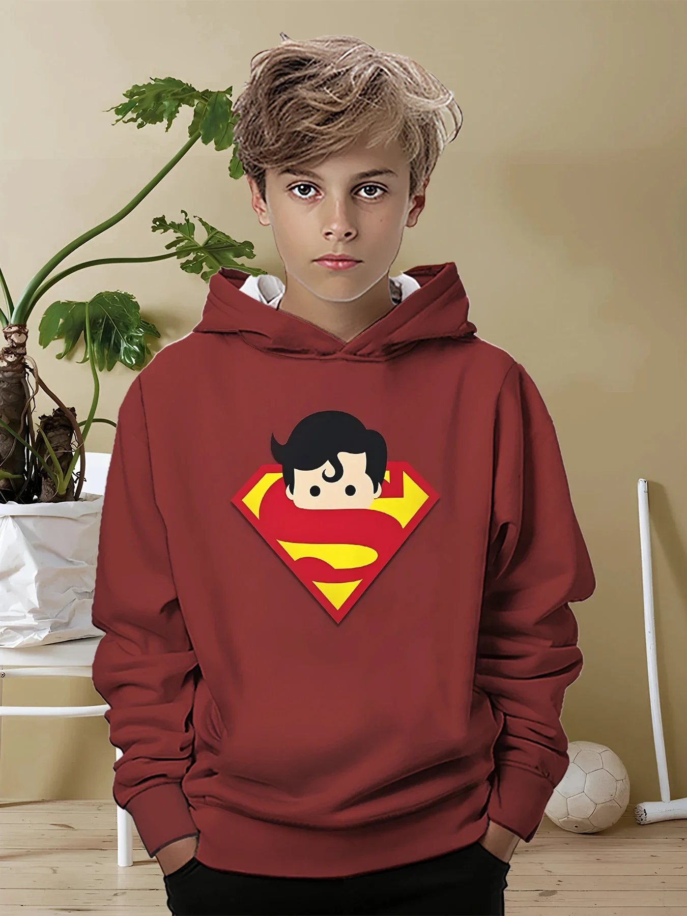 

Cartoon Superman Logo 3D Print All Seasons Children Casual Sweatshirt Cool Pullover Tops Unisex Clothes Boy Girl Hoodies