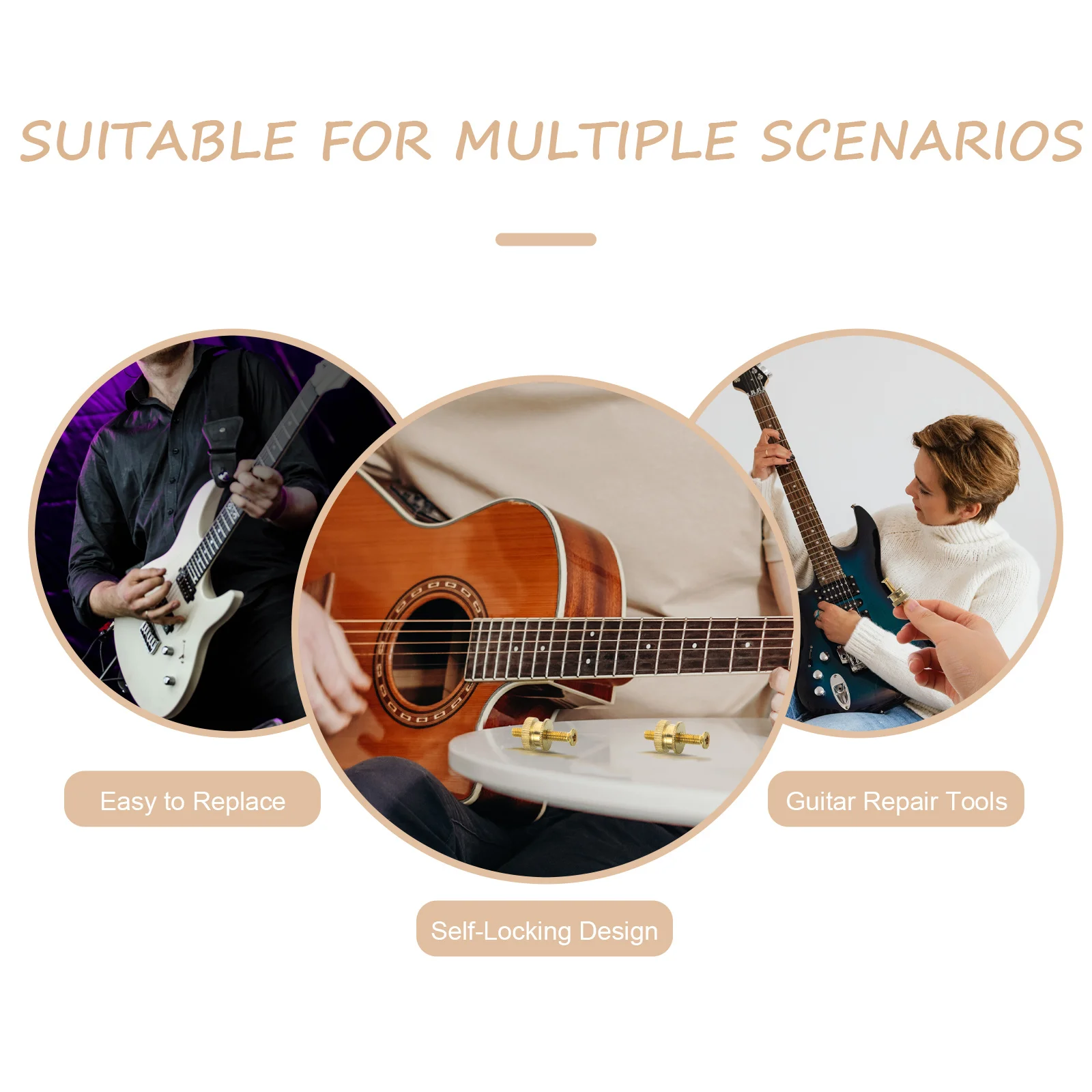 

Electric Guitar Bridge Screw Brass Rust-Resistant Replacement Part for Guitar Tremolo Bridge Accessories Screw for Replacing