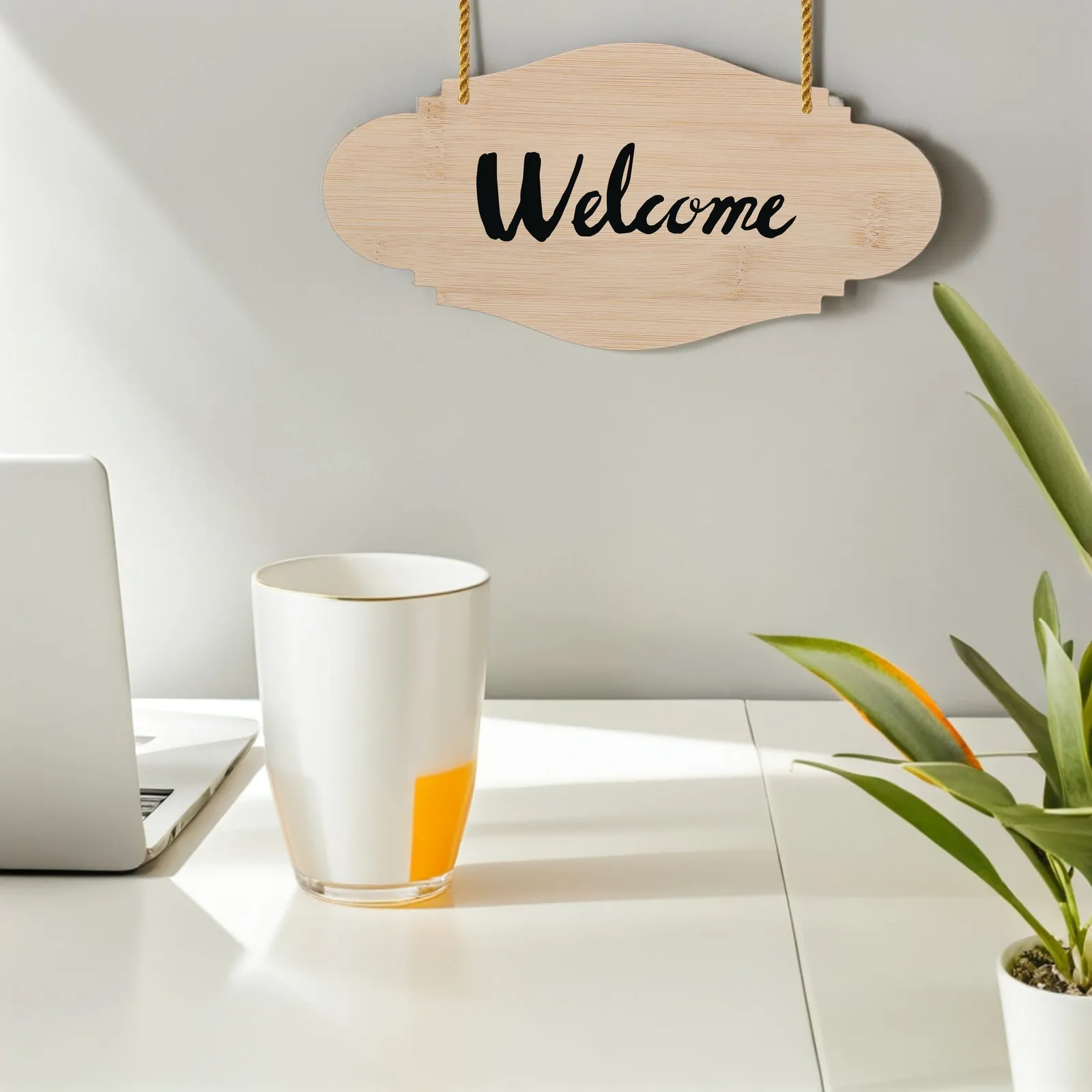 Blank Bamboo Hanging Door Sign Unfinished Plaque for Business Store Home Decor DIY Engraving Painting Crafts