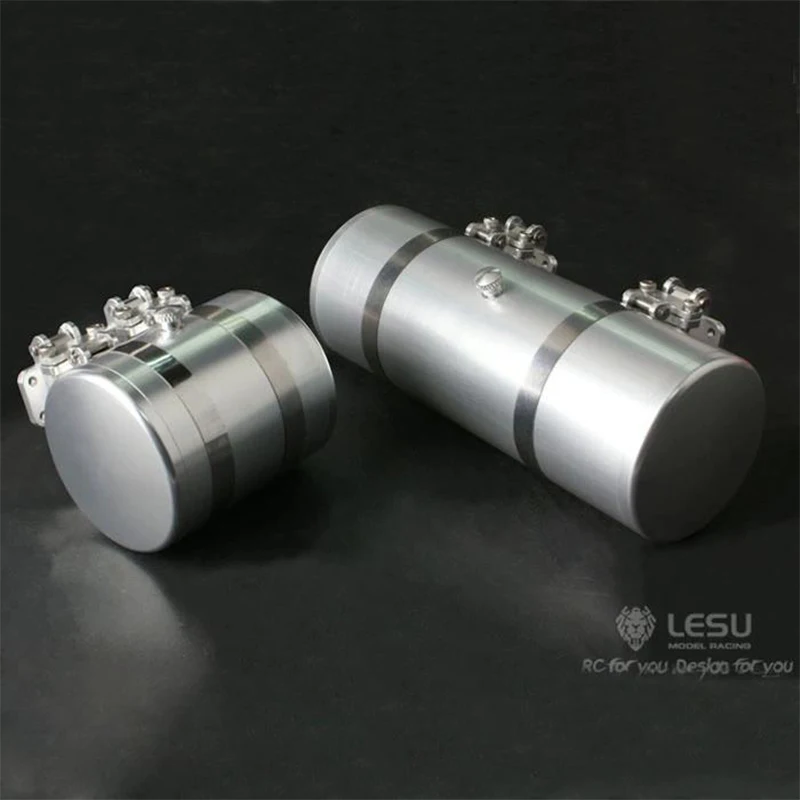 LESU Metal Stainless Steel Simulation 50MM 100MM Round Fuel Tank G-6059 for Tamiya 1/14 RC King Global Route GL Upgrade Parts