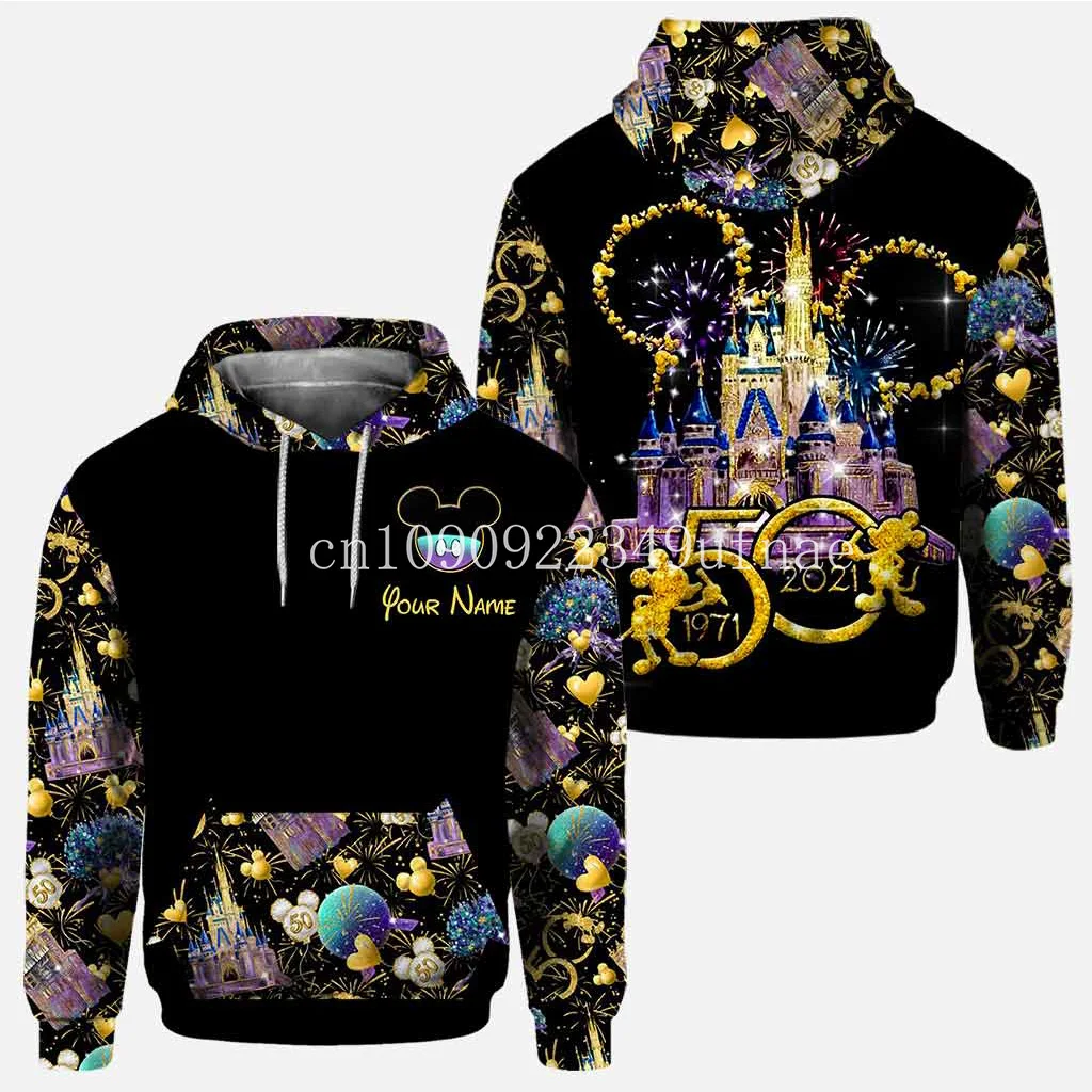 

Disneyland New 3D Printed Hoodie Casual Fashion Zipper Hoodie Y2K Street Trend Minnie Mickey Hoodie Disney 3D Hoodie