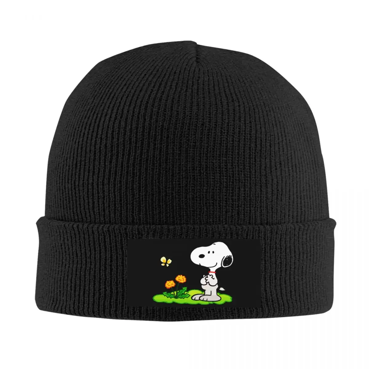 Custom Snoopys Flower Bonnet Hat Knitted Hats Men Women Hip Hop Unisex Adult Winter Warm Beanies Cap