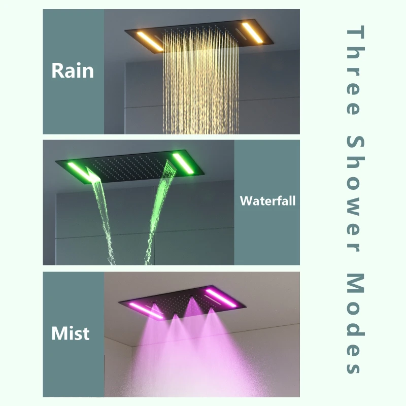 LED Digital Display Shower Column Wear Resistant Shower Set Complete Rust Proof Bathroom Fixture Durable Smart Showers Household