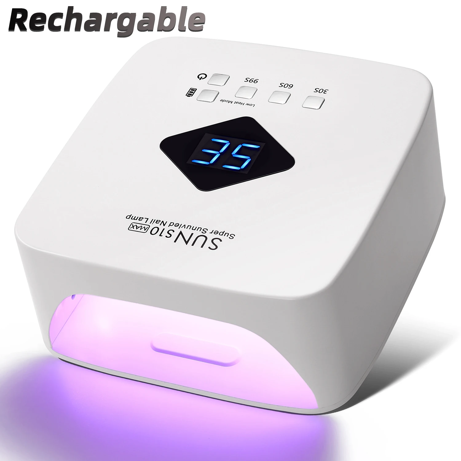 Rechargable UV LED Nail Lamp Dryer With HD Display Smart Nail Drying Lamp for Fast Dry Curing All Gel Nail Polish Manicure Tools