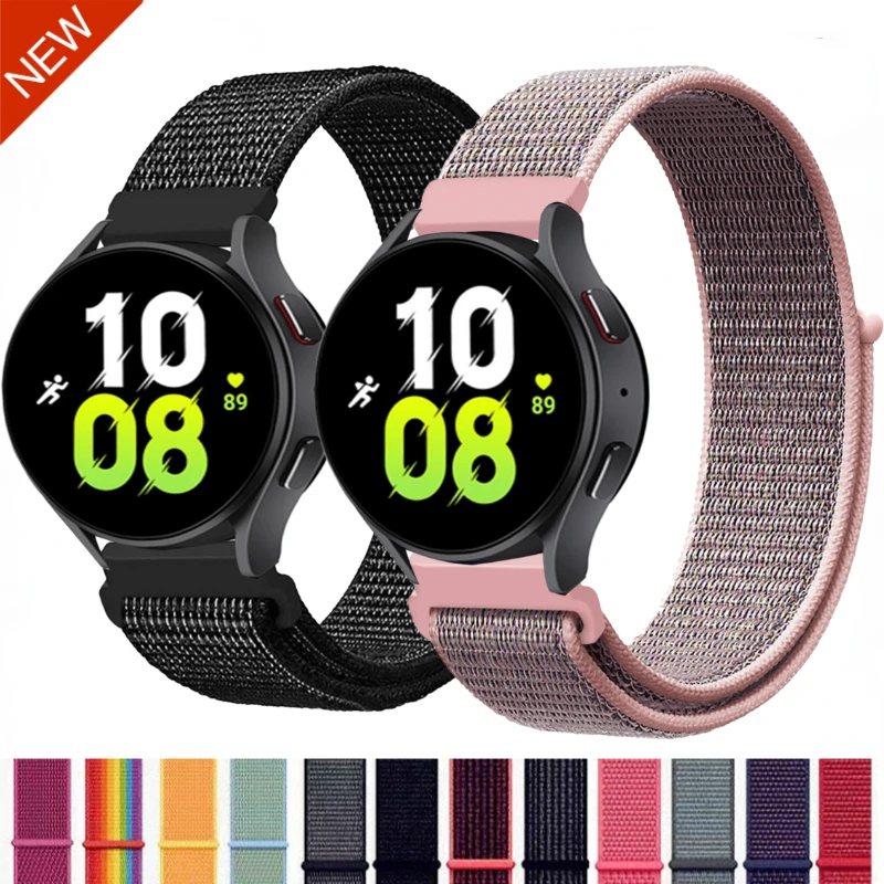 20mm 22mm Nylon Loop Strap For Samsung Galaxy Watch 5 4 3 40mm 44mm 5 Pro Huawei Watch GT3-2 Watchband Belt Amazfit GTS/GTR Band