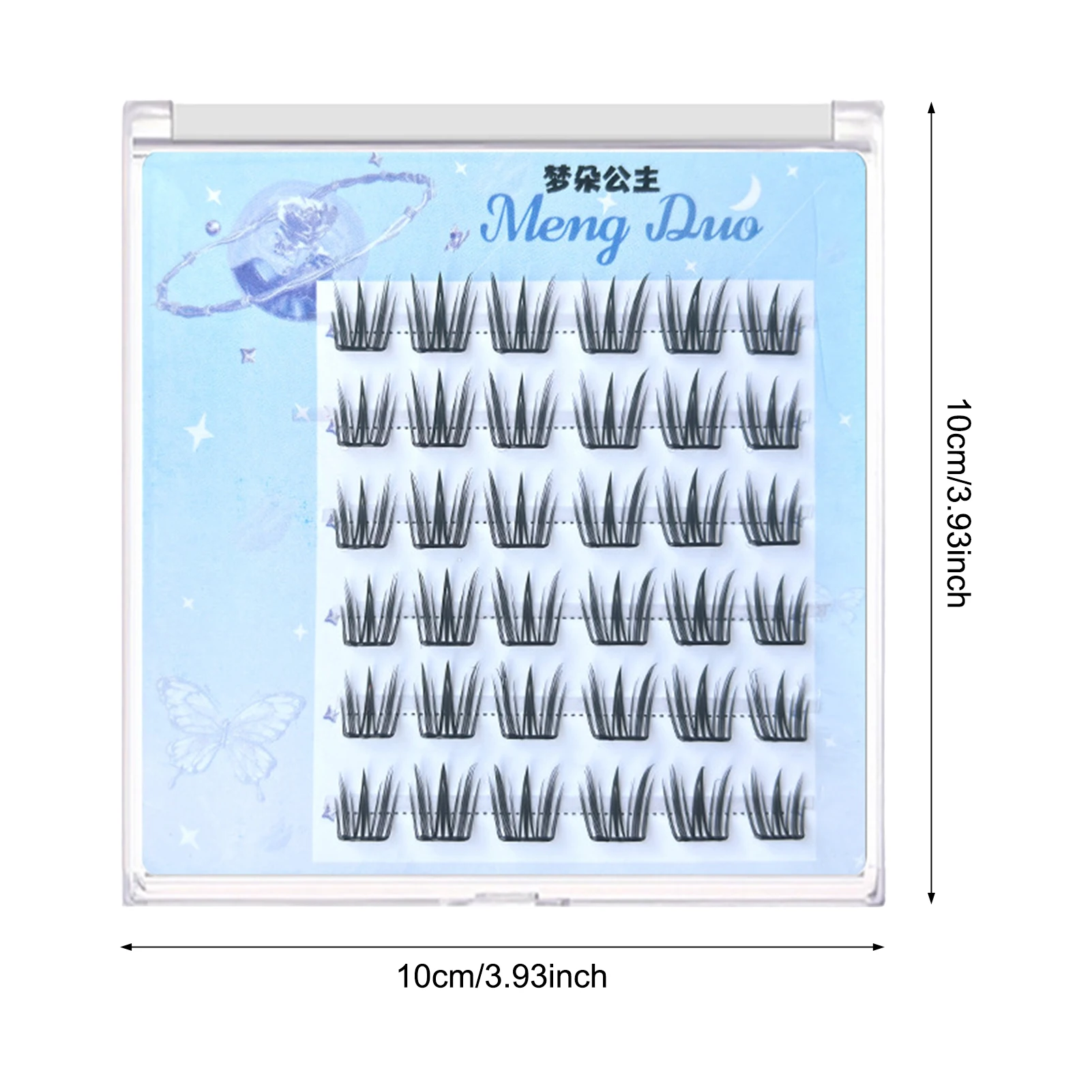 6 Rows Natural Wispy Pre-glued False Eyelashes Clusters Lightweight Thin Band Lashes Extension Makeup Tools Enlarge Your Eyes