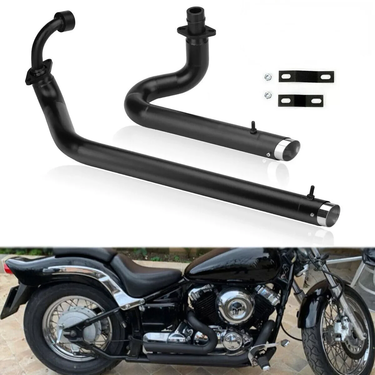 For Yamaha VSTAR 650 XVS650 XVS 400 DS650 DS400 Dragstar 400 Drag Star 650 All Year Motorcycle Exhaust Pipes Muffler