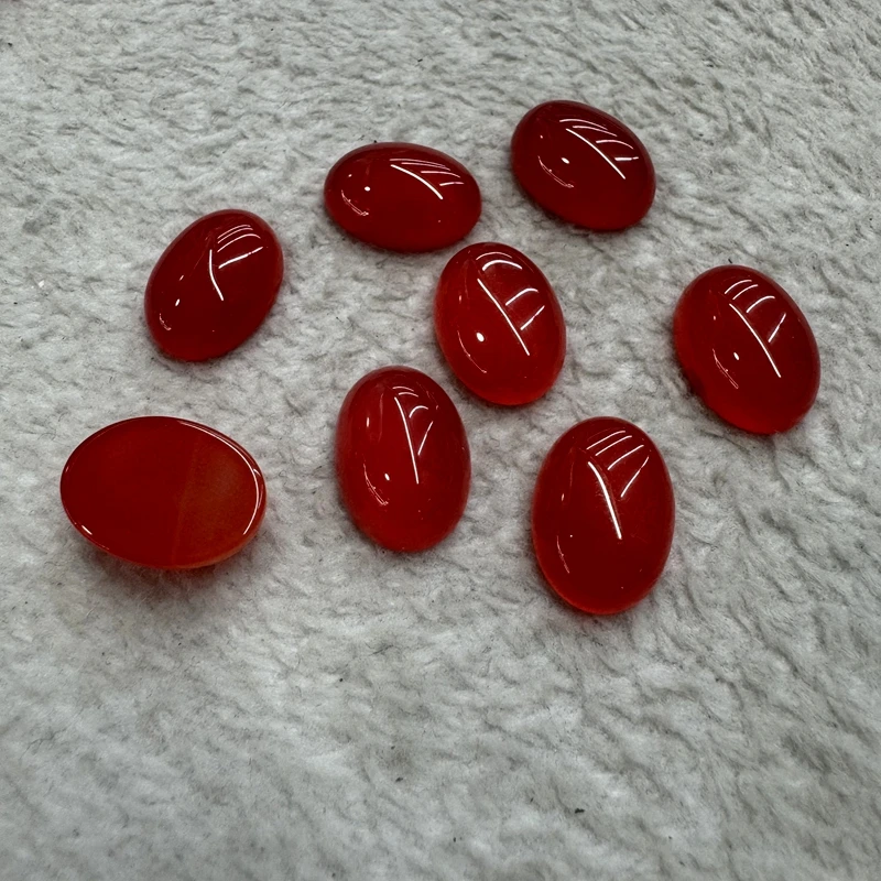 Wholesale 10pcs/lot Natural Ruby Red Carnelian Agate 8x10mm 12x16mm 13x18mm 18x25mm 22x30mm Oval Gemstone Cabochon Jewelry Bead