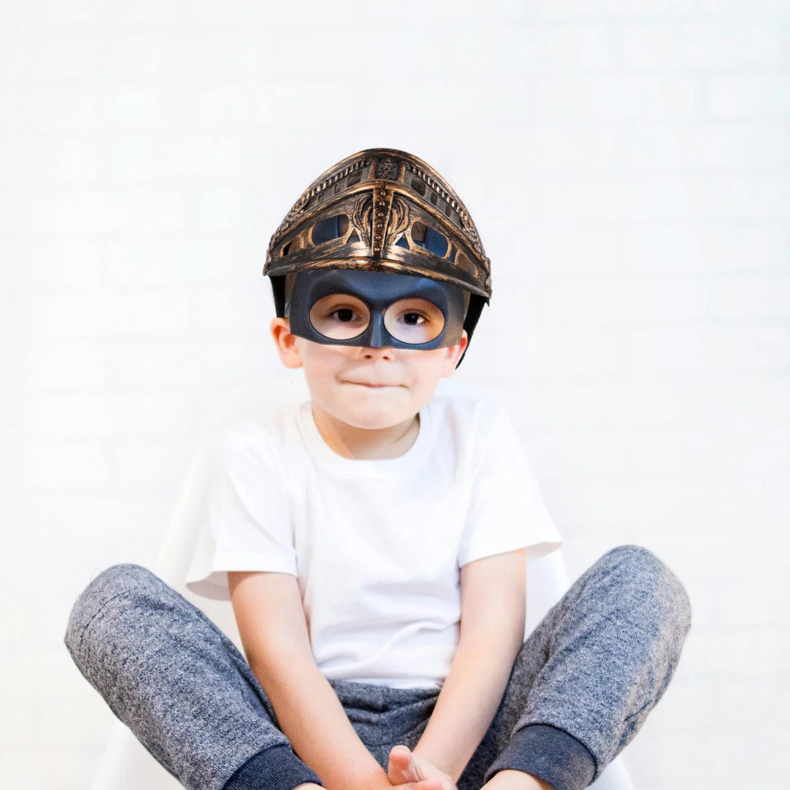 Kids Roman Soldier Cosplay Headwear Lightweight Breathable Costume Hat Party Accessory Roman Soldier Headgear