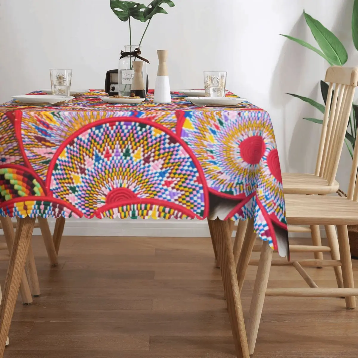 Rectangular Waterproof Oil-Proof Ethiopian Habesha Art Tablecloth Table Covers 45\