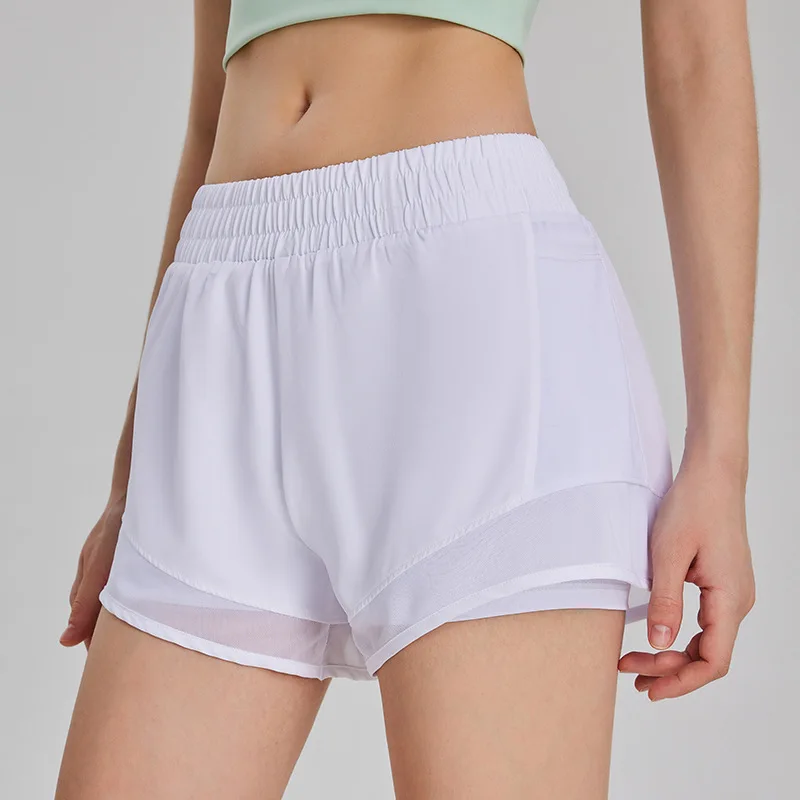

Loose mesh splicing sweatpants women's summer new running anti-light fitness shorts quick-drying three-point yoga pants