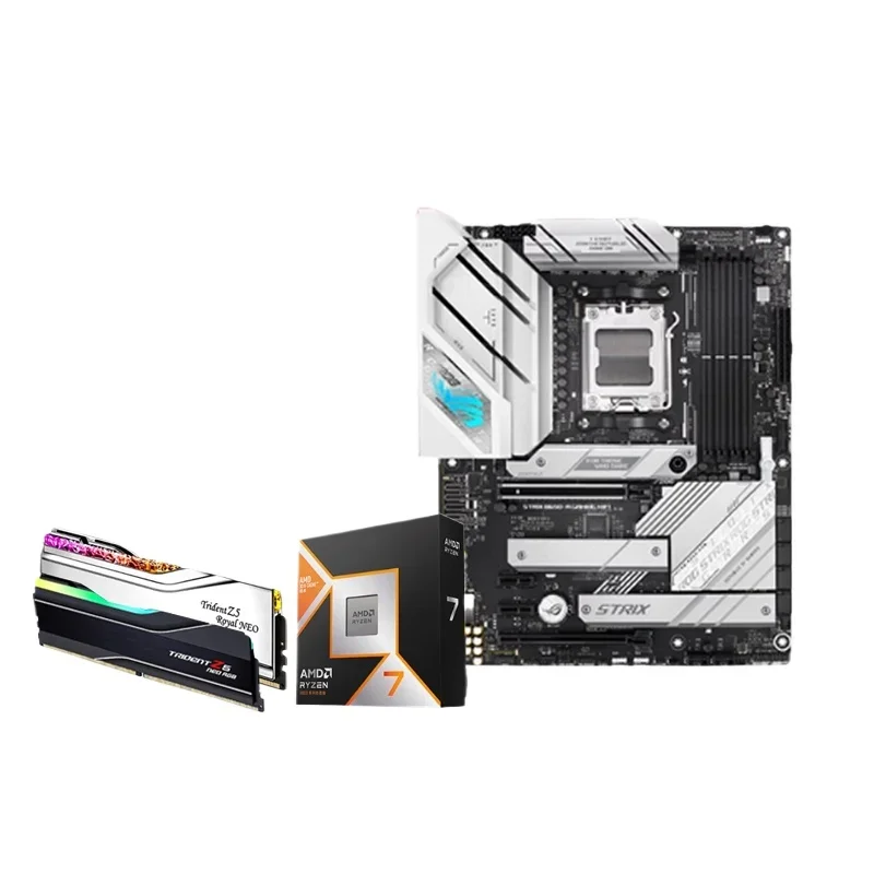 

r7 7800 X3D with B850-A snow main board CPU memory stick set