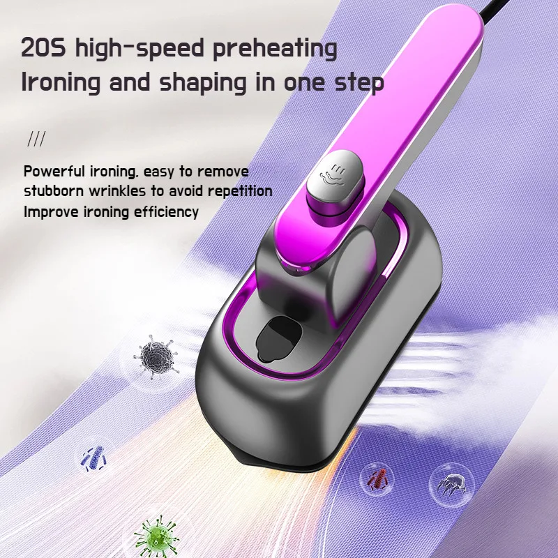 Household Small Handheld High-power Electric Iron Rotatable Handle Portable Wet Dry Dual-purpose Steam Steamer