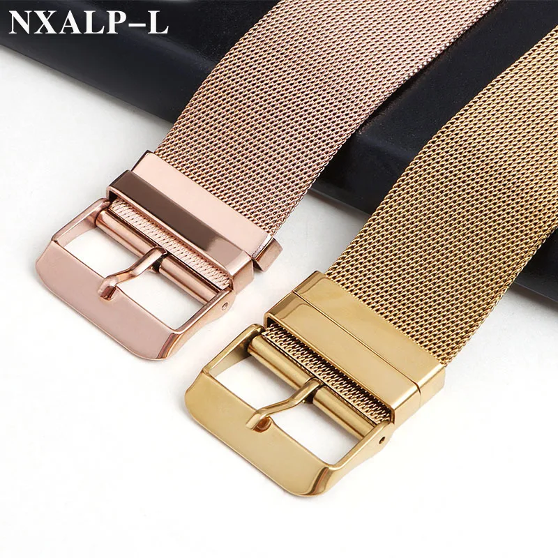 Mesh Milanese Watchband 18mm 20mm 22mm Quick Release Universal Stainless Steel Metal Watch Band Strap Bracelet Black Rose Gold