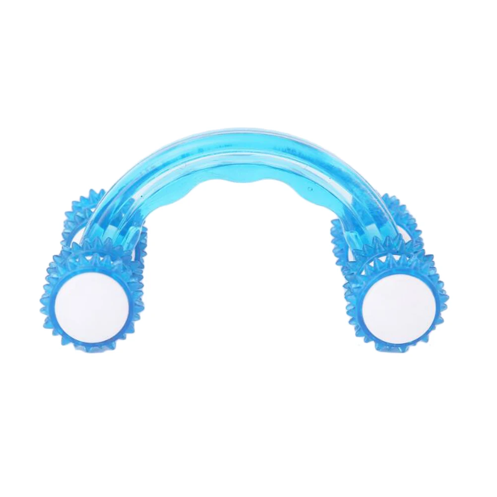 

Massager Roller Double Handle Anti-Slip Muscle Relaxation Tools for Back Shoulder Body Pain Relief Scroll Wheel Plastic