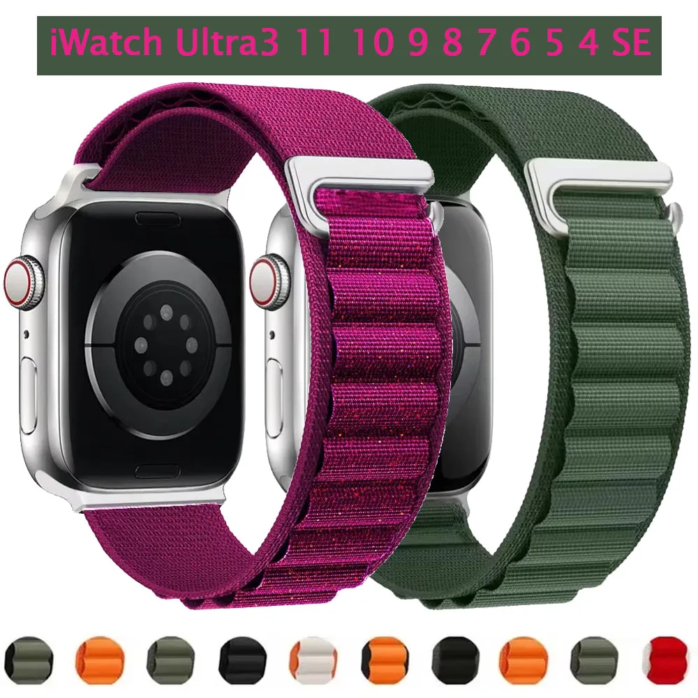 Нейлоновый ремешок Alpine Loop для Apple Watch 11 10 42/46 мм 9 8 7 45 мм 41 мм Ultra3 49 мм Браслет Ремешок для часов iWatch 6 5 SE3