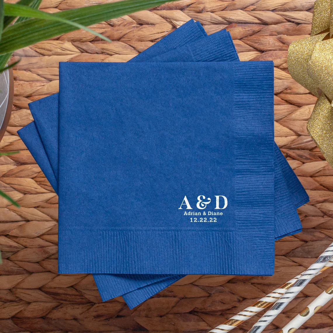 50pcs Personalized Wedding Beverage Napkins | Wedding Monogram Napkins | Rehearsal Dinner Napkins | Bridal Party Napkins - N13