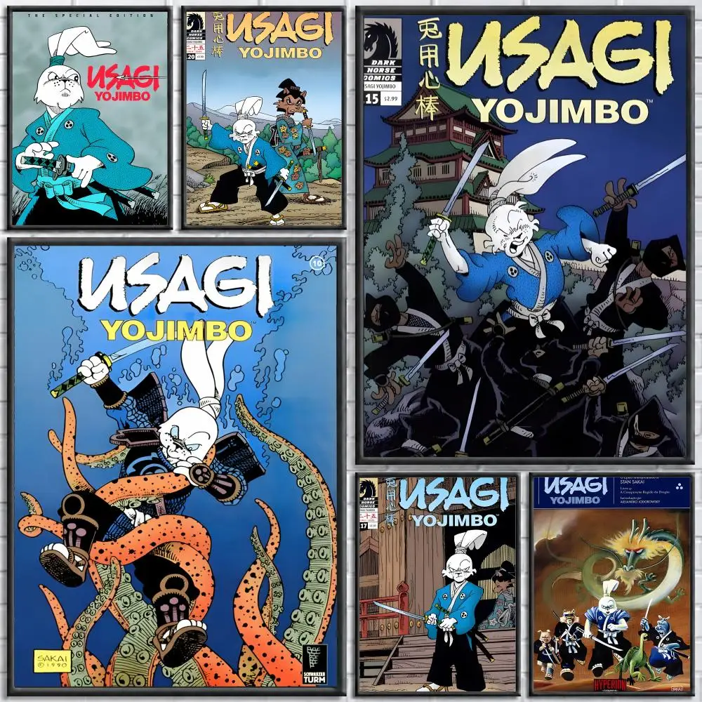 Comic Usagi Yojimbo Poster Poster Wall Sticker Waterproof Self Adhesive HD Art  Bedroom Bar Decor