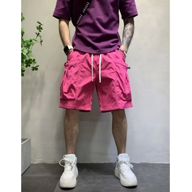 

Summer Colored Shorts Men's Trendy Brand Workwear Shorts New Large Pockets Leisure Life High Quality Loose Shorts