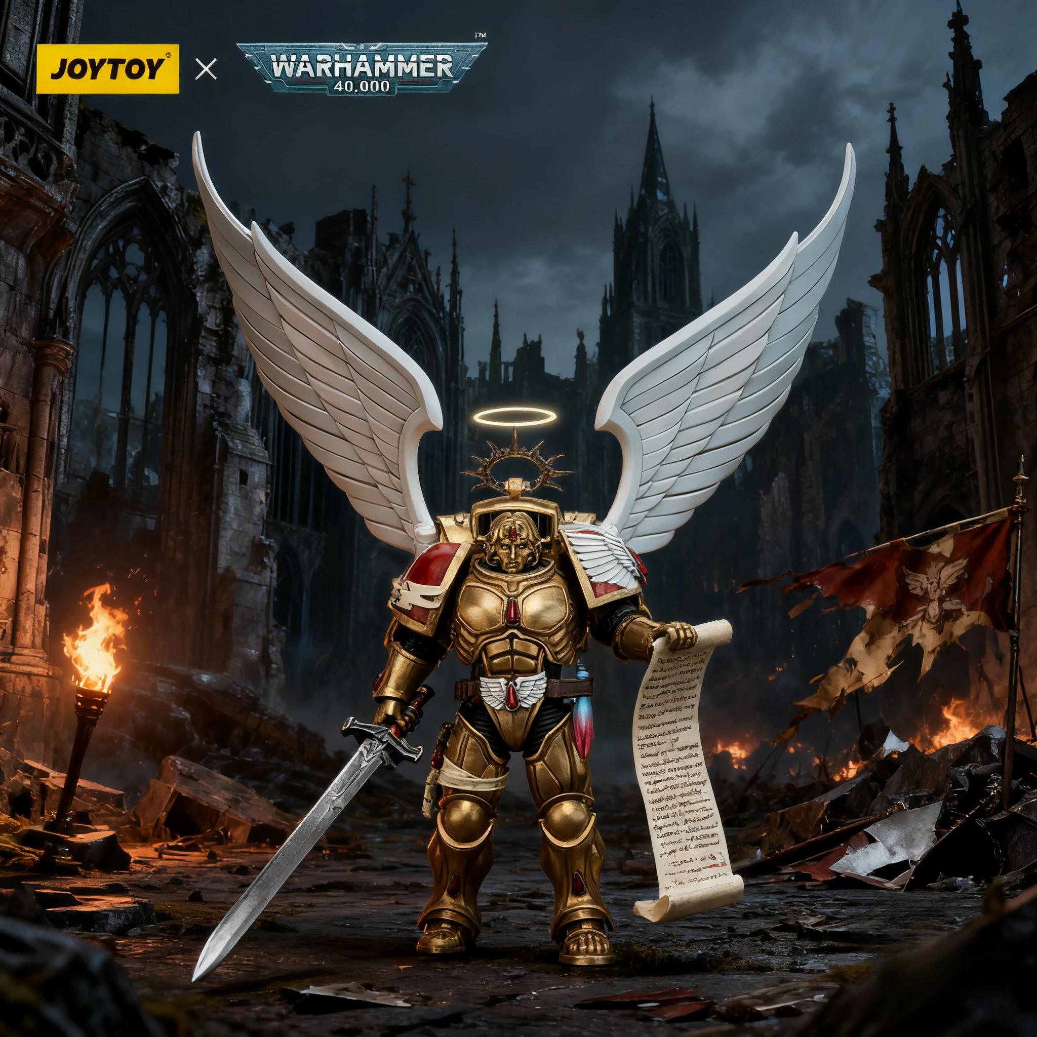 

JOYTOY 1/18 Warhammer 40k Action Figure Blood Angels The Sanguinor with Encarmine Broadsword Collectible Model