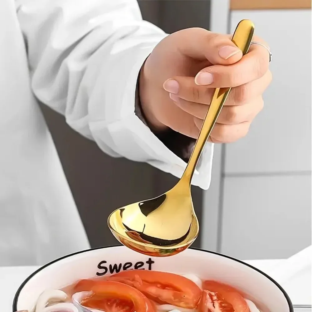 304 Stainless Steel Thickening Spoon Creative Long Handle Hotel Hot Pot Spoon Soup Ladle Home Kitchen Essential Tools Korean