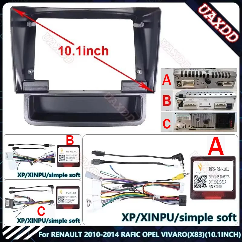 For 2010-2014 RENAULT TRAFIC OPEL VIVARO X83 9INCH DVD CD Radio Android Harness screens navigation dashboard cables canbus frame