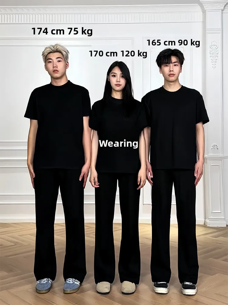 

Lab GSS Мужские джинсы с высокой талией, прямые брюки, микро-расклешенные ножи, смесь хлопка и полиэстера, всесезонные повседневные брюки