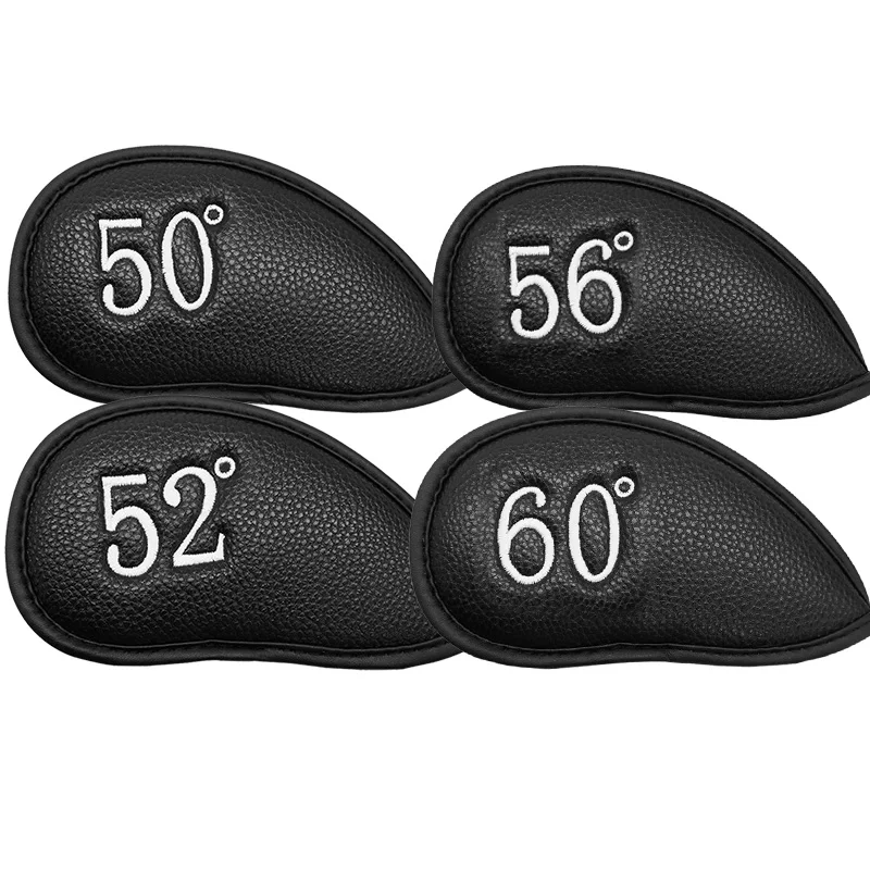 Golf Iron and Wedge Head Covers 50°/52°/56°/60° Value 4 Pack, Premium PU Leather with Both Side Numbers for Easy Identify