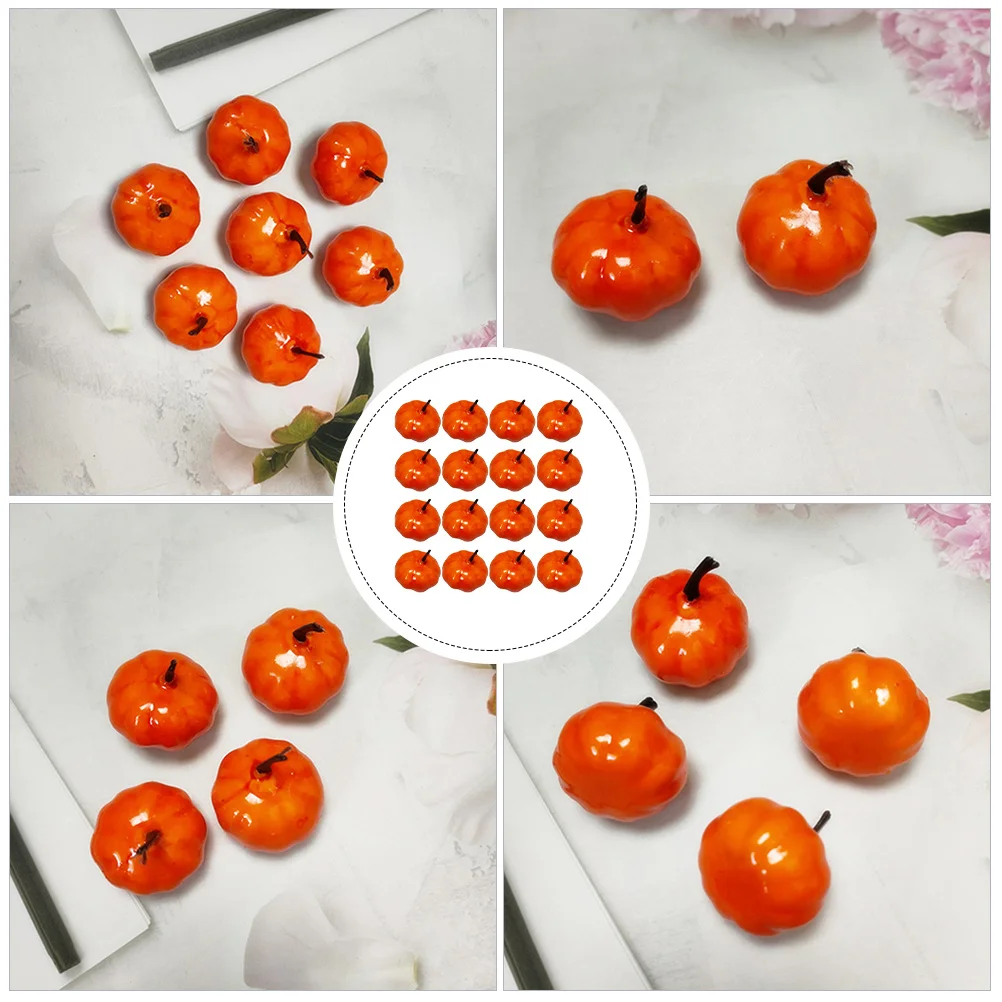 

30Pcs Artificial Small Pumpkins Simulation Mini Pumpkin Ornaments Halloween Thanksgiving Desktop Party Decoration