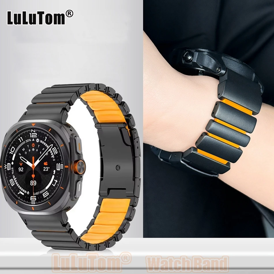 

22mm Titanium Rubber Band for Samsung Galaxy Watch Ultra 47mm 8 Classic 40/44/46mm Strap for Huawei Watch GT 5 4 6 Pro Bracelets