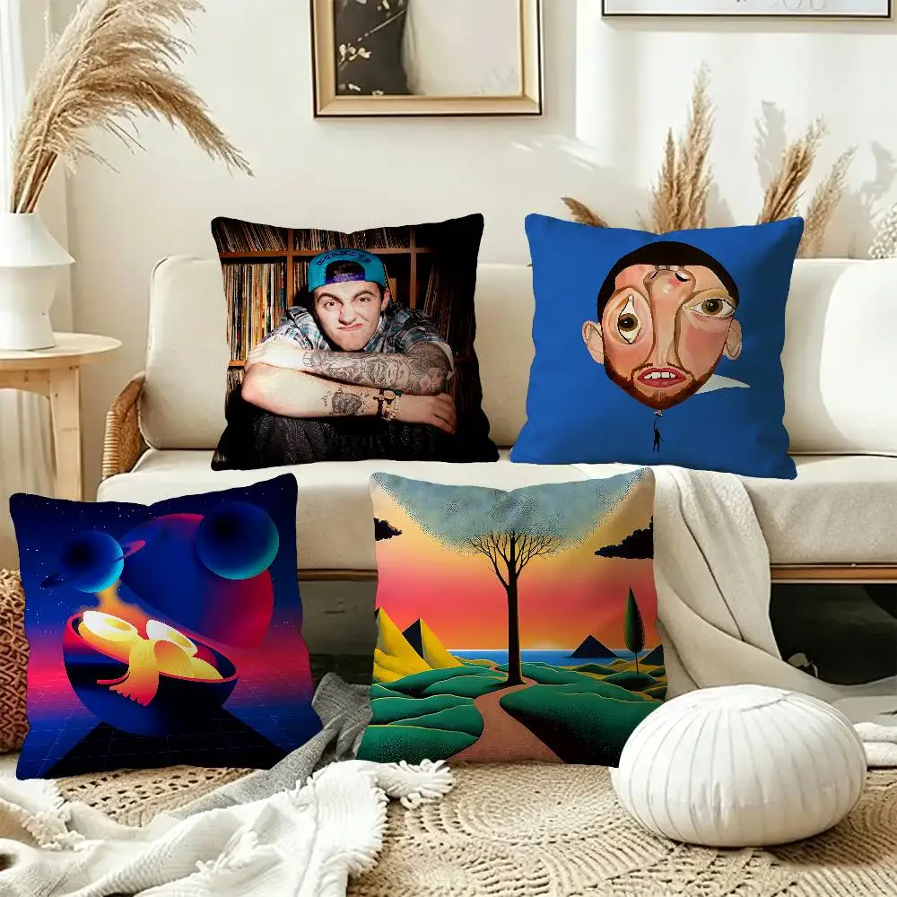 Singer M-Mac Miller Pillow Covers Cartoon Sofa Decorative Home Double-sided Printing Short Plush Cute Cushion Cover