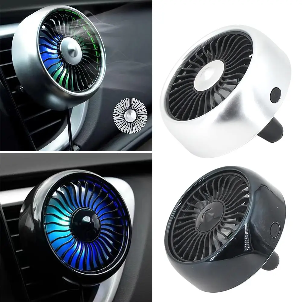 Car Cooling Fan USB 3 Speeds Strong Airflow 360° Rotatable Air Vent Mount for Van Truck SUV Portable Air Circulation New