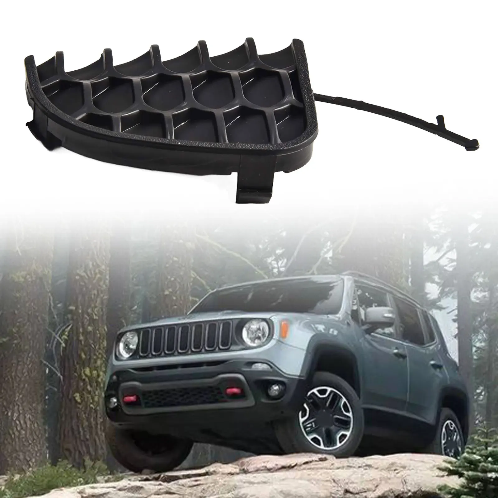 1X Car Rear Bumper Towing Hook Cover Car Bumpers Accessories For Jeep For Renegade 2015 2016 2017 2018 2019 5VW91LXHAA