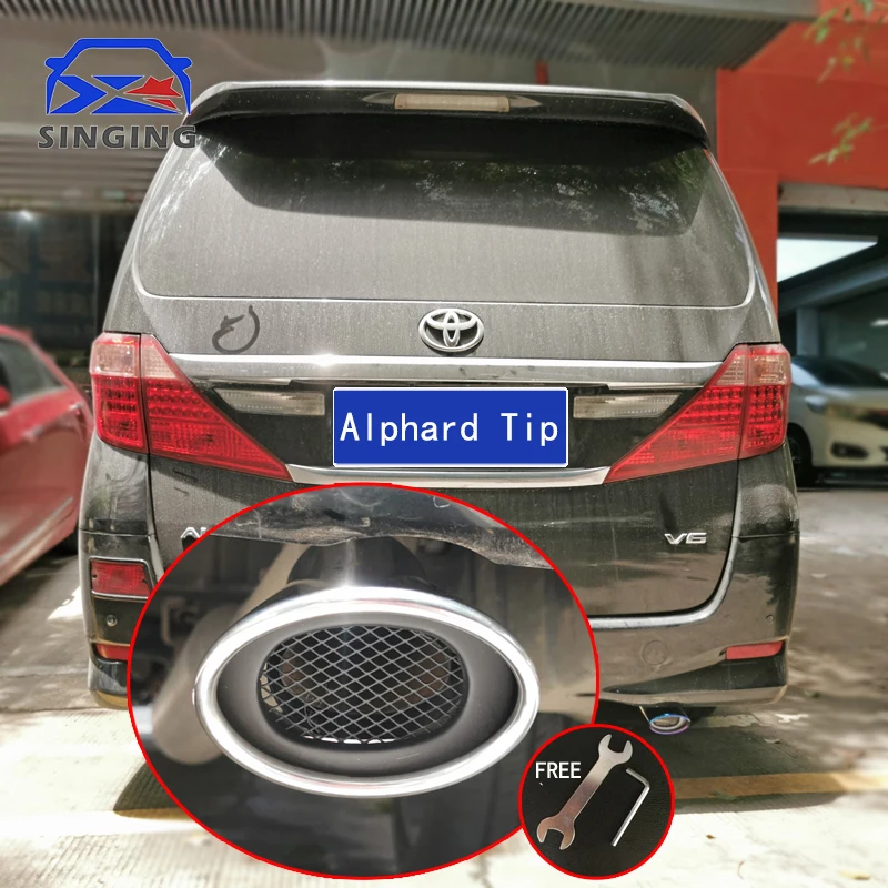 

For Toyota Alphard 2008-2023 AH20 AH30Car Exhaust Tip Stainless Steel Pipe Chrome Tail Muffler Accessories Decorative Parts